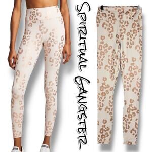 Spiritual Gangster Essential High Waist Legging Lux Cheetah Print Womens Size S
